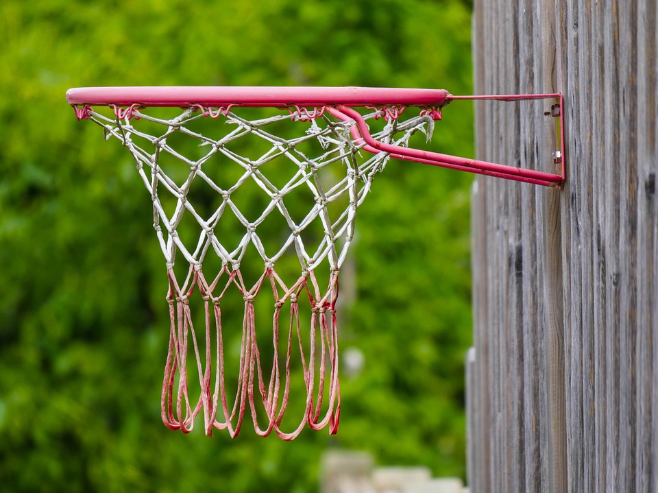 mounted basketball hoop
